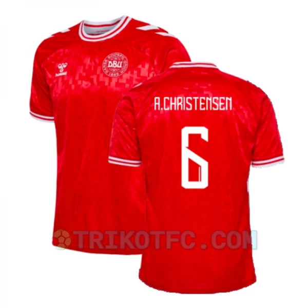 A.Christensen #6 Dänemark Fußballtrikots EM 2024 Heimtrikot Herren