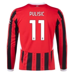 AC Milan Christian Pulisic #11 Fußballtrikot 2024-25 Heimtrikot Herren Langarm