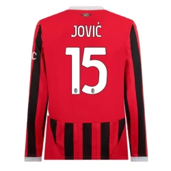 AC Milan Jovic #15 Fußballtrikot 2024-25 Heimtrikot Herren Langarm