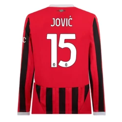 AC Milan Jovic #15 Fußballtrikots 2024-25 Heimtrikot Herren Langarm