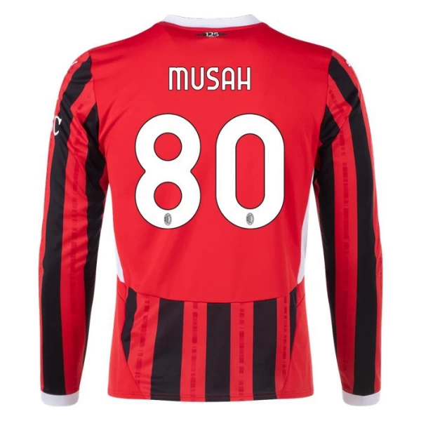 AC Milan Musah #80 Fußballtrikots 2024-25 Heimtrikot Herren Langarm