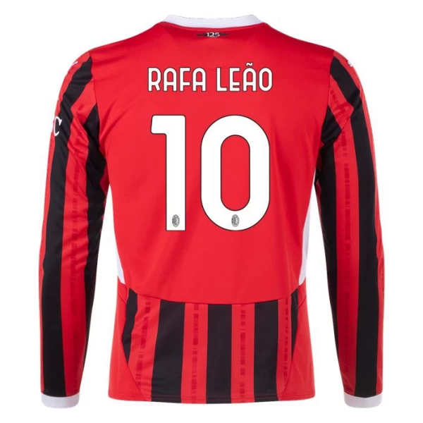AC Milan Rafa Leao #10 Fußballtrikots 2024-25 Heimtrikot Herren Langarm