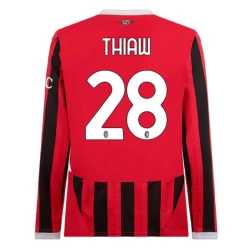 AC Milan Thiaw #28 Fußballtrikot 2024-25 Heimtrikot Herren Langarm