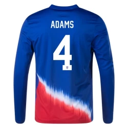 Adams #4 USA Fußballtrikot Copa America 2024 Auswärtstrikot Herren Langarm