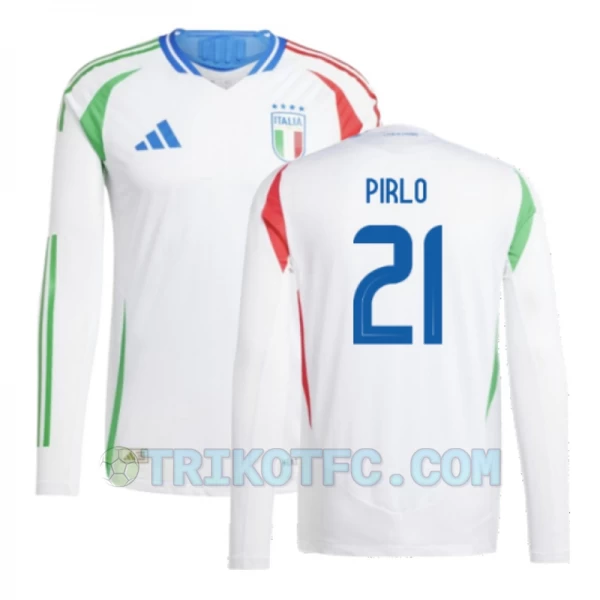 Andrea Pirlo #21 Italien Fußballtrikots EM 2024 Auswärtstrikot Herren Langarm