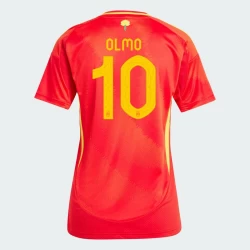 Damen Dani Olmo #10 Spanien Fußballtrikot EM 2024 Heimtrikot