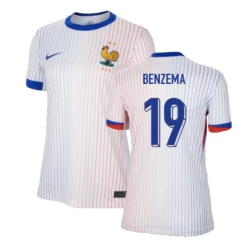 Damen Karim Benzema #19 Frankreich Fußballtrikot EM 2024 Auswärtstrikot