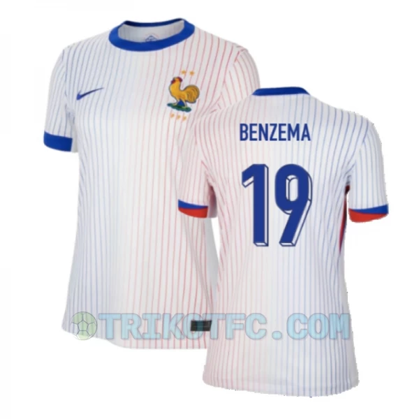 Damen Karim Benzema #19 Frankreich Fußballtrikots EM 2024 Auswärtstrikot