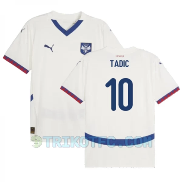 Dušan Tadić #10 Serbien Fußballtrikots EM 2024 Auswärtstrikot Herren