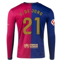 FC Barcelona F.De Jong #21 Fußballtrikot 2024-25 Heimtrikot Herren Langarm