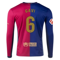 FC Barcelona Gavi #6 Fußballtrikot 2024-25 Heimtrikot Herren Langarm