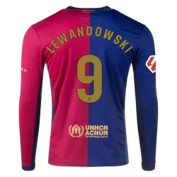 FC Barcelona Robert Lewandowski #9 Fußballtrikot 2024-25 Heimtrikot Herren Langarm