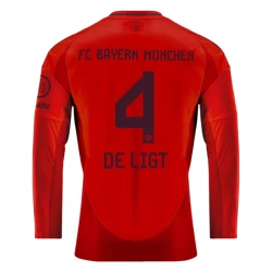 FC Bayern München De Ligt #4 Fußballtrikot 2024-25 Heimtrikot Herren Langarm