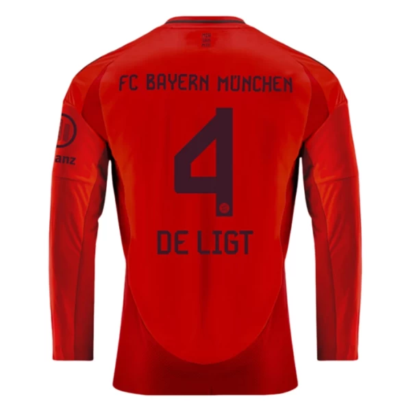 FC Bayern München De Ligt #4 Fußballtrikots 2024-25 Heimtrikot Herren Langarm