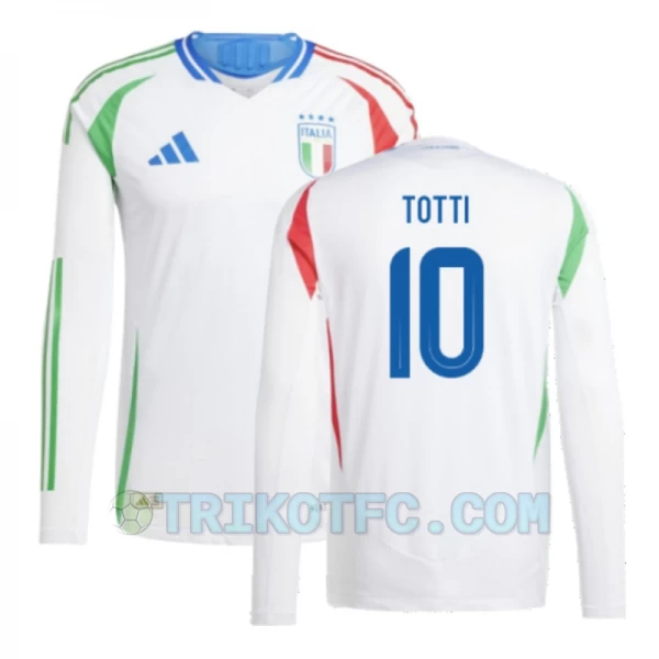 Francesco Totti #10 Italien Fußballtrikots EM 2024 Auswärtstrikot Herren Langarm