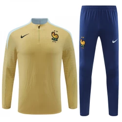 Frankreich Trainingsanzüge Sweatshirt 2024-25 Goldfarben Player Version