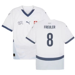 Freuler #8 Schweiz Fußballtrikot EM 2024 Auswärtstrikot Herren