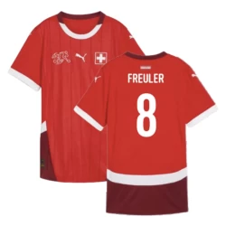 Freuler #8 Schweiz Fußballtrikot EM 2024 Heimtrikot Herren