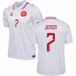 Jensen #7 Dänemark Fußballtrikot EM 2024 Auswärtstrikot Herren