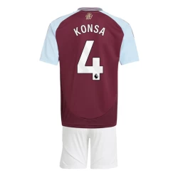 Kinder Aston Villa Konsa #4 Fußball Trikotsatz 2024-25 Heimtrikot