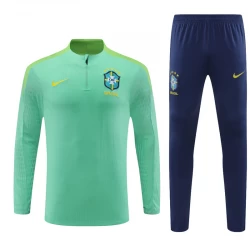 Kinder Brasilien Trainingsanzüge Sweatshirt 2024-25 Grün Player Version
