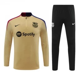 Kinder FC Barcelona Trainingsanzüge Sweatshirt 2024-25 Goldfarben Player Version