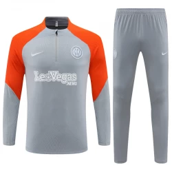 Kinder Inter Milan Trainingsanzüge Sweatshirt 2023-24 Grau Orange Player Version