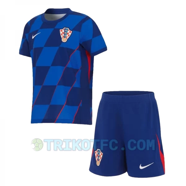 Kinder Kroatien Fußball Trikotsatz EM 2024 Auswärtstrikot