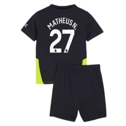 Kinder Manchester City Fußball Trikotsatz 2024-25 Matheus N. #27 Auswärtstrikot