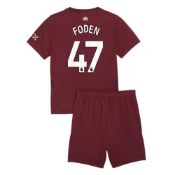 Kinder Manchester City Fußball Trikotsatz Phil Foden #47 2024-25 Ausweichtrikot