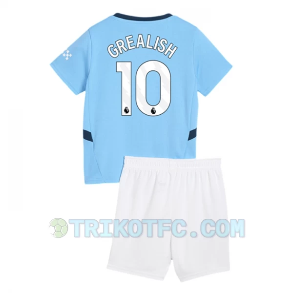 Kinder Manchester City Jack Grealish #10 Fußball Trikotsatz 2024-25 Heimtrikot