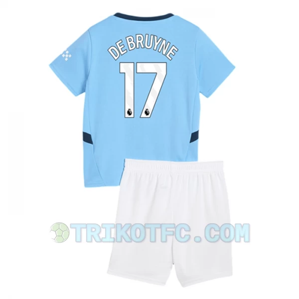 Kinder Manchester City Kevin De Bruyne #17 Fußball Trikotsatz 2024-25 Heimtrikot