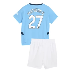 Kinder Manchester City Matheus N. #27 Fußball Trikotsatz 2024-25 Heimtrikot