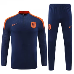Kinder Niederlande Trainingsanzüge Sweatshirt 2024-25 Blau Player Version