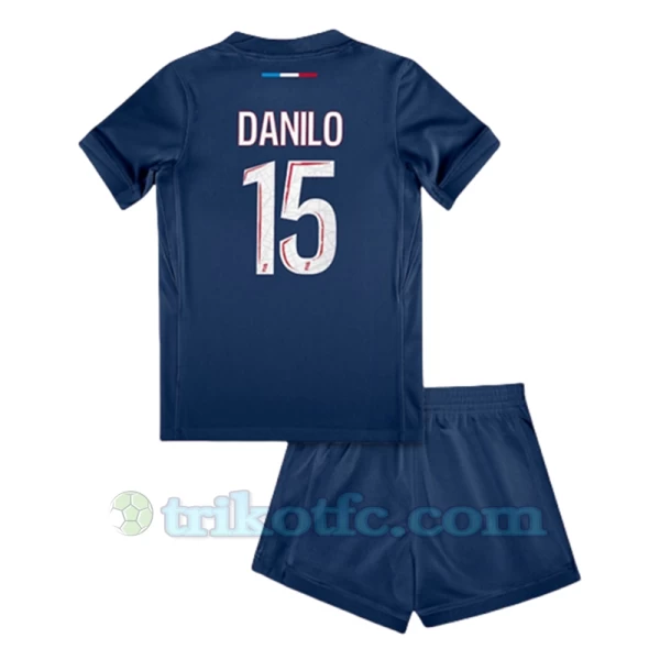 Kinder Paris Saint-Germain PSG Danilo #15 Fußball Trikotsatz 2024-25 Heimtrikot