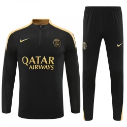 Kinder Paris Saint-Germain PSG Trainingsanzüge Sweatshirt 2024-25 Schwarz Goldfarben Player Version