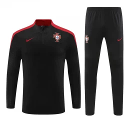 Kinder Portugal Trainingsanzüge Sweatshirt 2024-25 Schwarz Player Version