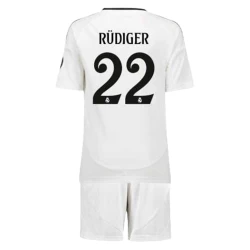 Kinder Real Madrid Antonio Rudiger #22 Fußball Trikotsatz 2024-25 Heimtrikot
