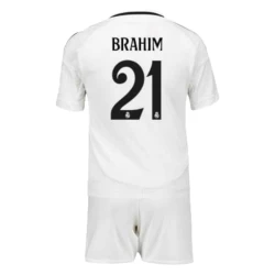 Kinder Real Madrid Brahim #21 Fußball Trikotsatz 2024-25 Heimtrikot