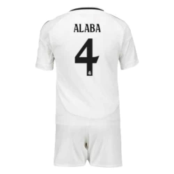 Kinder Real Madrid David Alaba #4 Fußball Trikotsatz 2024-25 Heimtrikot