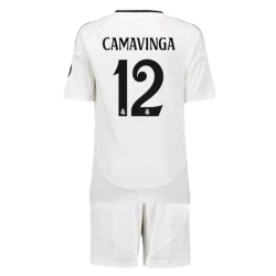 Kinder Real Madrid Eduardo Camavinga #12 Fußball Trikotsatz 2024-25 Heimtrikot