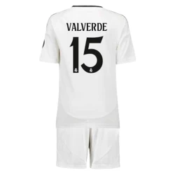 Kinder Real Madrid Federico Valverde #15 Fußball Trikotsatz 2024-25 Heimtrikot