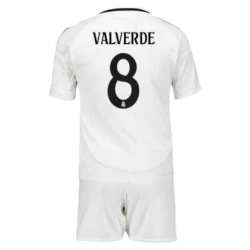 Kinder Real Madrid Federico Valverde #8 Fußball Trikotsatz 2024-25 Heimtrikot