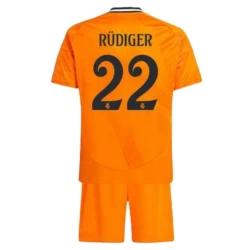 Kinder Real Madrid Fußball Trikotsatz 2024-25 Antonio Rudiger #22 Auswärtstrikot