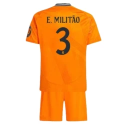 Kinder Real Madrid Fußball Trikotsatz 2024-25 HP E.Militao #3 Auswärtstrikot