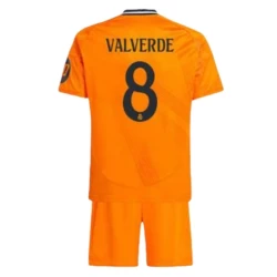 Kinder Real Madrid Fußball Trikotsatz 2024-25 HP Federico Valverde #8 Auswärtstrikot