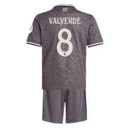 Kinder Real Madrid Fußball Trikotsatz Federico Valverde #8 2024-25 HP Ausweichtrikot