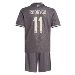 Kinder Real Madrid Fußball Trikotsatz Rodrygo #11 2024-25 Ausweichtrikot