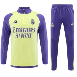Kinder Real Madrid Trainingsanzüge Sweatshirt 2023-24 Light Gelb