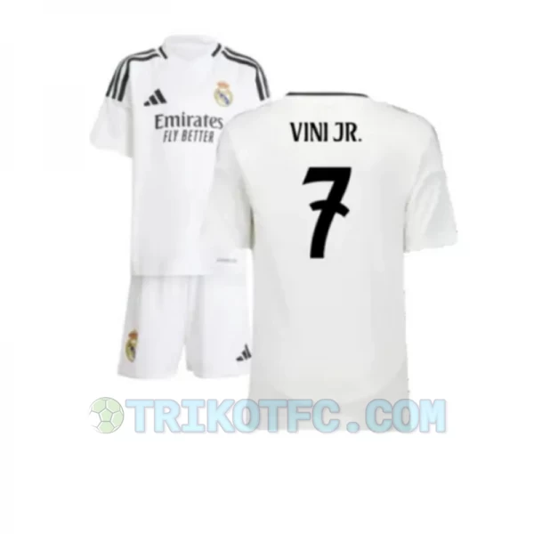 Kinder Real Madrid Vinicius Junior #7 Fußball Trikotsatz 2024-25 Heimtrikot